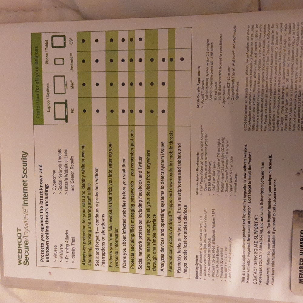 WEBROOT INTERNET SECURITY - Picture 2 of 2